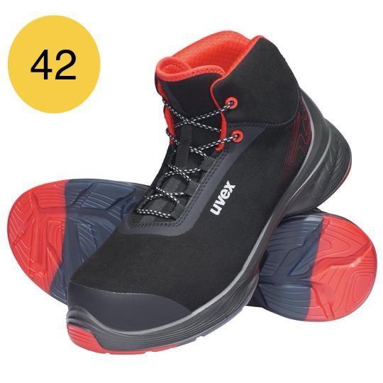 UVEX Sepatu Safety Shoes Ukuran 42 Baru Dengan Box Hitam Merah