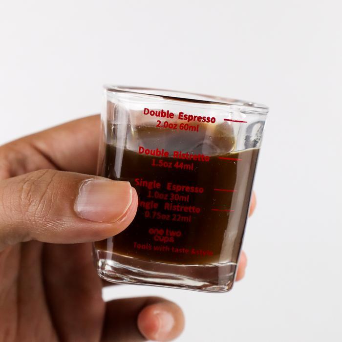 double shot square espresso 60ml measuring cup / gelas takar ukur kopi