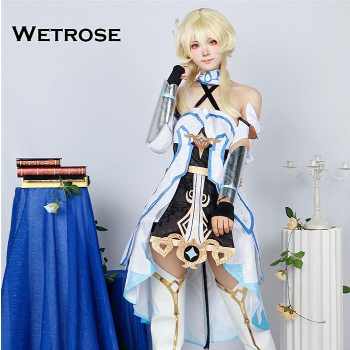 Genshin Impact Traveler Lumine Cosplay Wanita Costume Kostum Full Set, Lumine Wig Terbaru !!!!!!!!!!