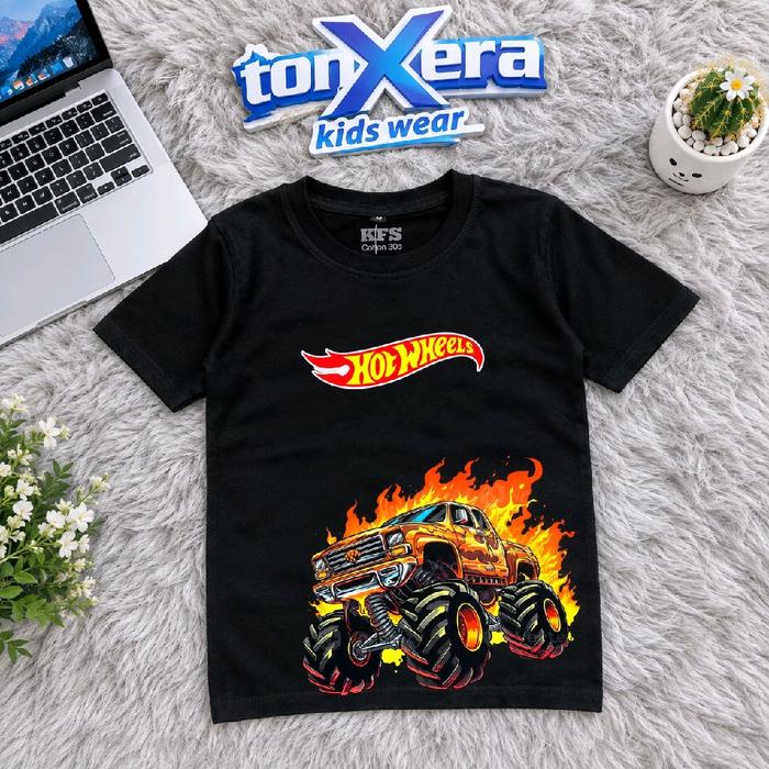 Kaos baju Anak motif hotswheels monster viral sablon atas bawah untuk Anak Laki-laki dan Perempuan B