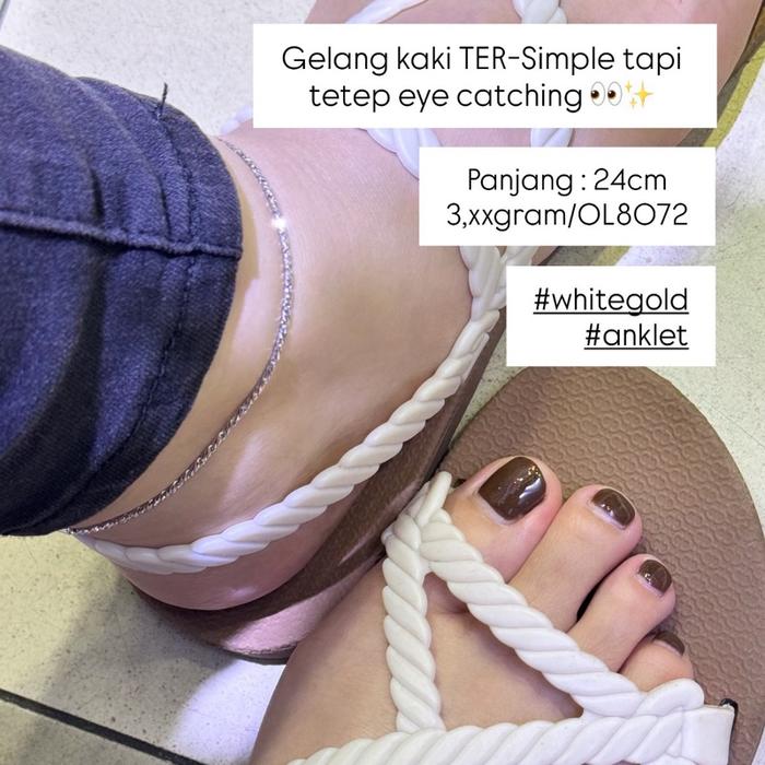 Gelang Kaki Lovina Baru Mas Putih Kadar 750 Asli Emas