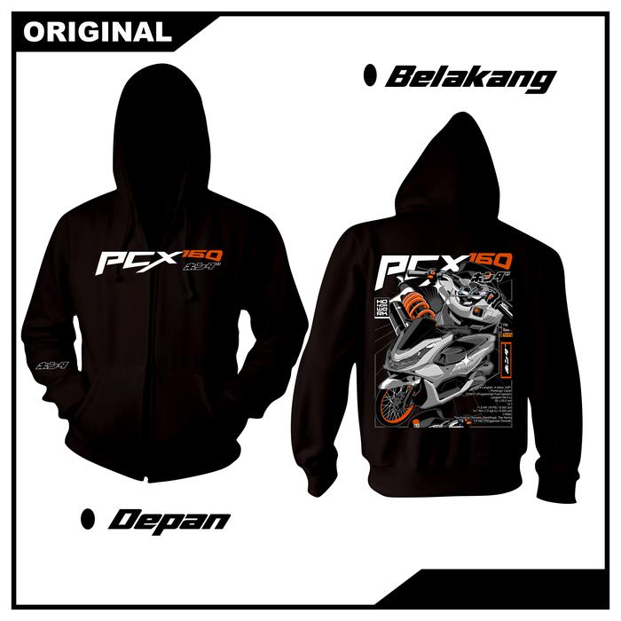 HOODIE JAKET SWEATER MOTOR HONDA PCX 160 CC TRENDI DAN KEKINIAN PCX RIDER SUNMORI