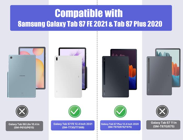 Case For Samsung Galaxy Tab S7 FE 12.4-Inch 2021/Galaxy Tab S8 Plus