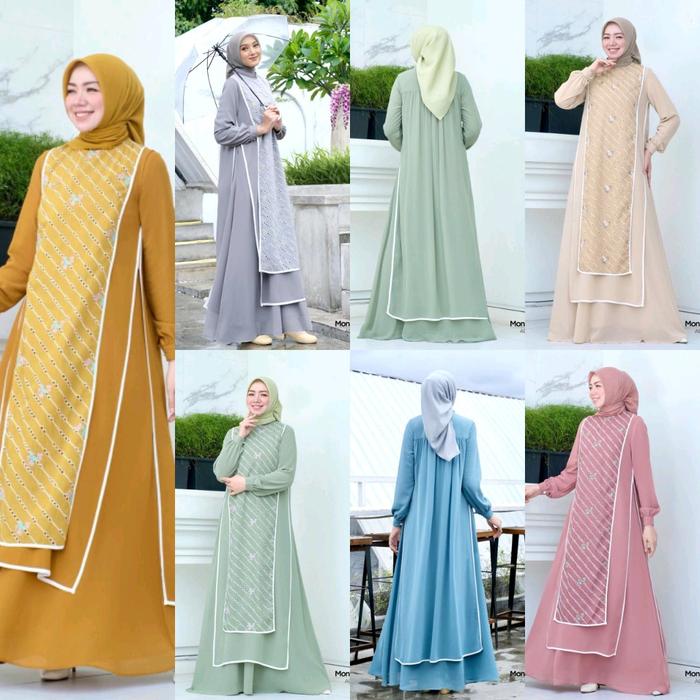 DRESS GAMIS OUTER MODE MONALISA2 TERBARU BY NINOS ORIGINAL