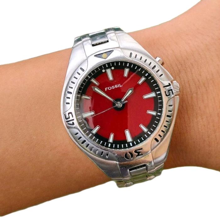 Fossil BigTic AM3540 bigtic warna hitam dan merah