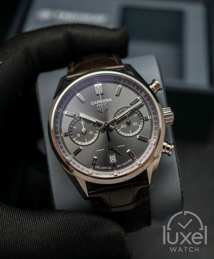 Jam Tangan Pria Original TAG Heuer Carrera Chronograph Steel Grey