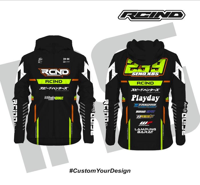 JAKET PREMIUM TASLAN - WINDBREAKER WATERPROOF CUSTOM KUNING stabilo