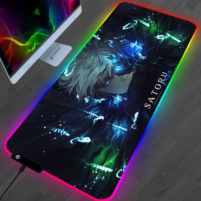 RGB Jujutsu Kaisen Mouse Pad Anime Gojo Satoru Desk Mat Gamer PC