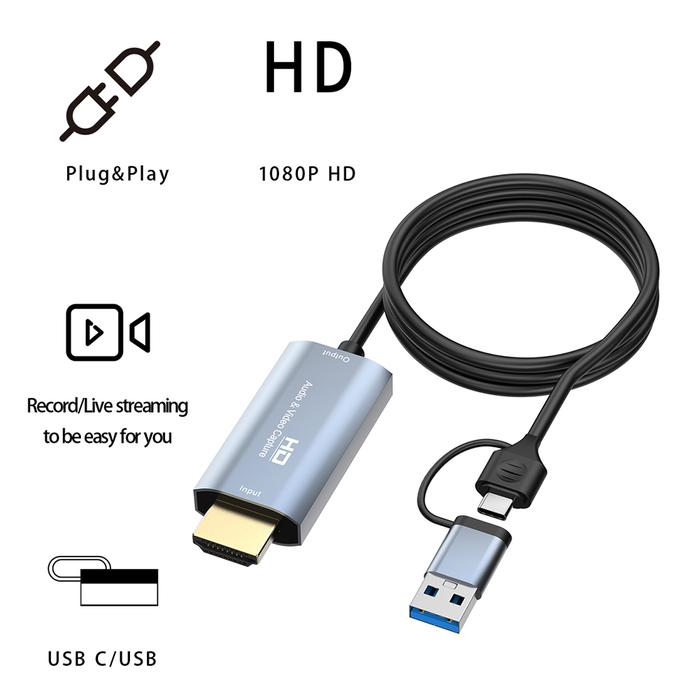 Type C Video Capture Card HDMI-compatible Audio Capture Card Portable