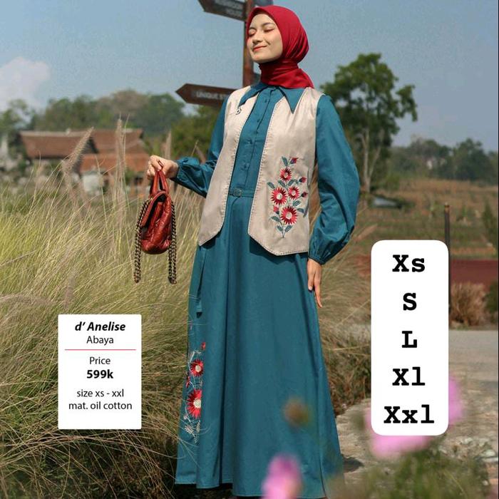 Baju Muslimah Terbaru - Abaya Gamis Dannis d'Anelise - Size XS-XXL - Syari, Maxi, Remaja, Lebaran, D