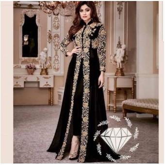 Baju Gamis Wanita Mewah Model India Dress Pesta Natal Longdress Set Priyanka Chopra
