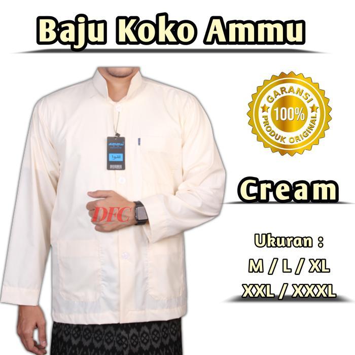 Terbaru Baju Koko Ammu Warna Krem Baju Koko Ammu Collection Baju Koko Muslim