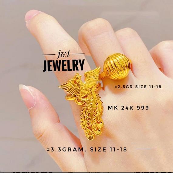 CINCIN EMAS FASHION 24 KARAT 24K 24KARAT BURUNG MERAK HONG
