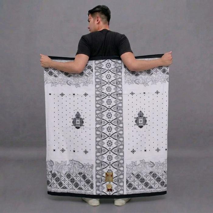 Sarung HDS Samarinda 210 Original Dewasa PUtihh & Batik Hitam Muslim Nyaman Pria Ketjubung Bahan SAN