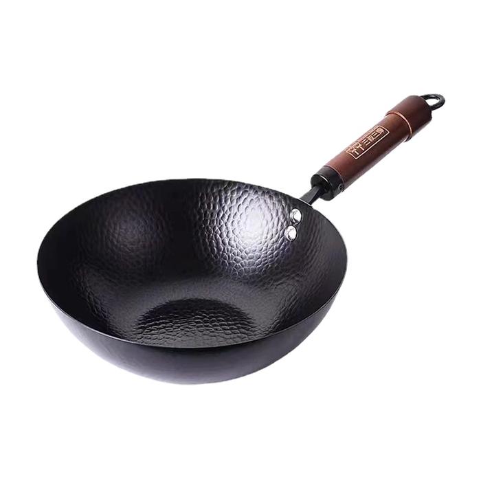 Women Lightweight Wok Pan,Hammer Cast Iron Frying Pan,Durable