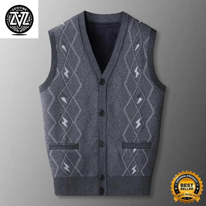 Vest Rajut Pria Wine Zenvibe Rompi Rajut Vest Knitt Korean Style Untuk Kantoran atau sekolah Bahan K