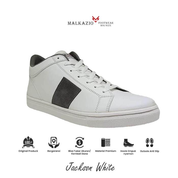 Malkazio - Jackson White | Sepatu Sneakers Putih Semi Boots