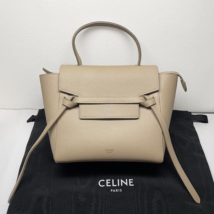 Celine Nano Belt Bag Grained Leather Satchel with Dustbag, Strap, Card 100% Original