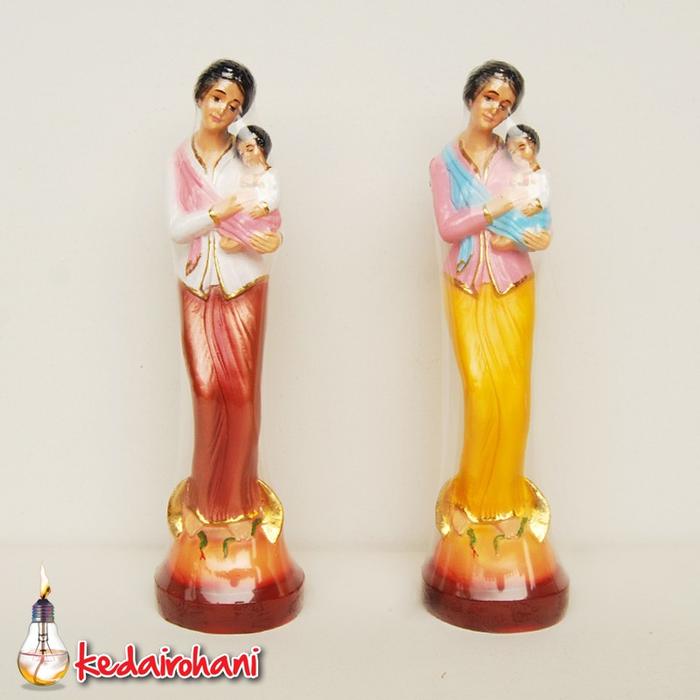 Patung Bunda Maria Jawa Gendong Yesus 30 cm Hadiah Rohani Arca Fiberglass