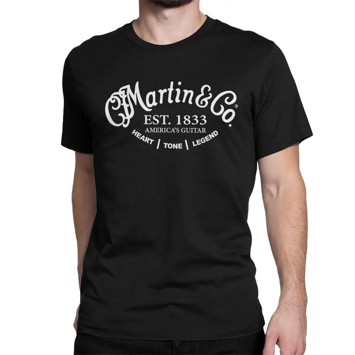 2024 Hot Sale Summer 100% Cotton New Martin&Co Guitar Logo Black T Shirt Men Short Sleeves Cool Tee 