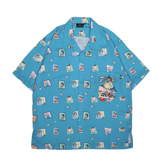 JFL Kids Tahilalats x Shinchan Tanoshi Camp Shirt Teal