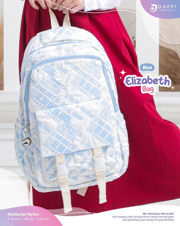 Elizabeth Bag Daffi Hijab Tas Ransel daffi Bahan Nylon Motif