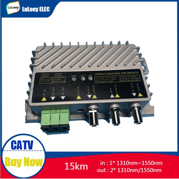 CATV Mini 1550nm Optical Transmitter Two-way Output 2*10dbm Feed