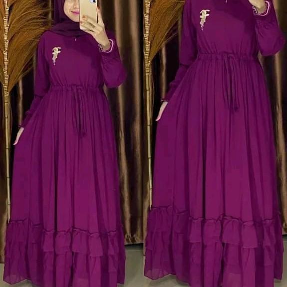 Nabila syarii ceruty babydoll rempell keliling/gamis syarii rempell keliling full furing/gamis umbre