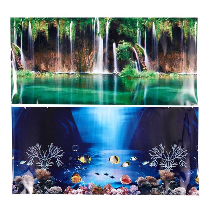 Blue Fresh Sea Background Aquarium Ocean Landscape Poster Fish
