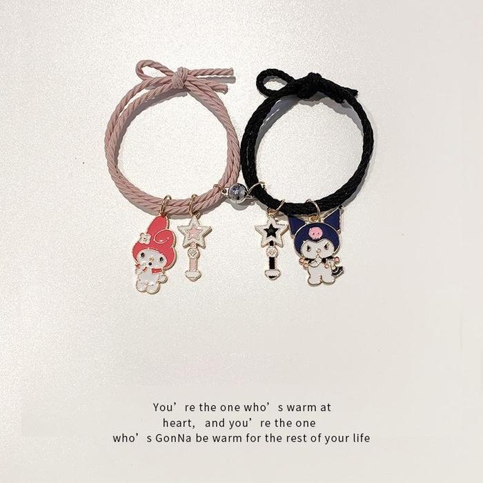Helloladies Baru!!! 2pcs gelang magnet kuromi-melody/ gelang magnet Couple pasangan persahabatan