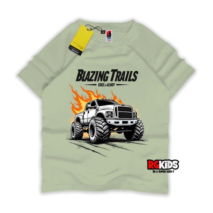 Baju kaos anak laki laki kendaraan mobil BLAZING TRAIL keren balap Fashion SABL0N