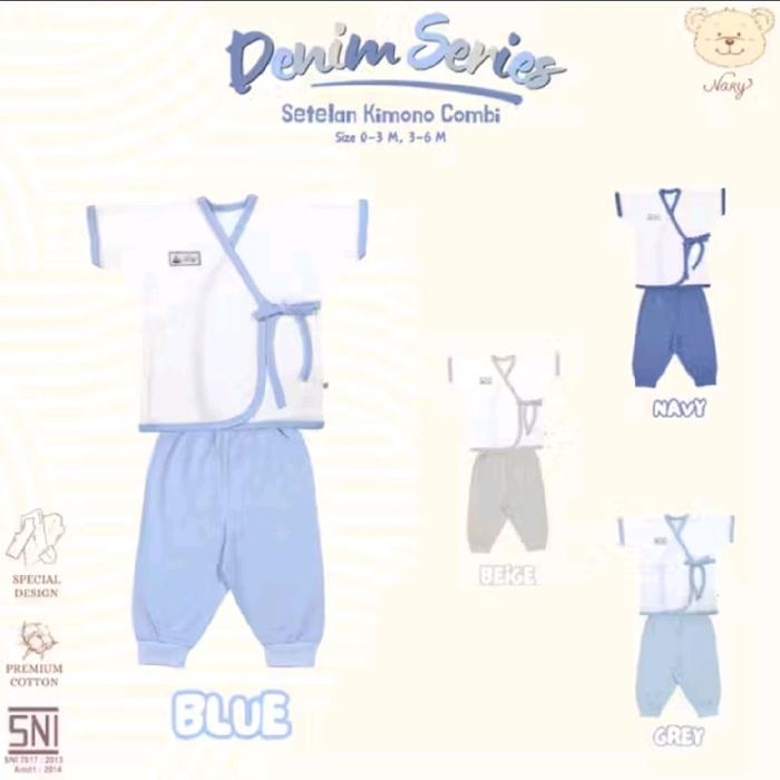 NARY-CPR-Setelan Kimono Putih Denim