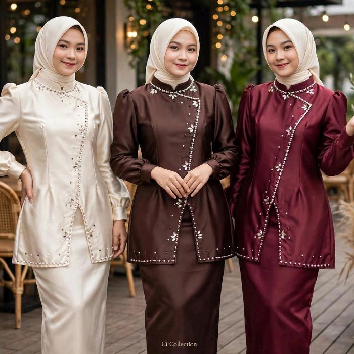 stelan baju kurung melayu malaysia, baju kondangan, baju adat malaysia