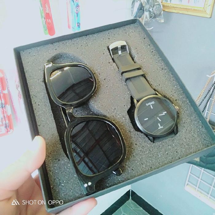 paket kado cowok 1. kaca mata +jam tangan