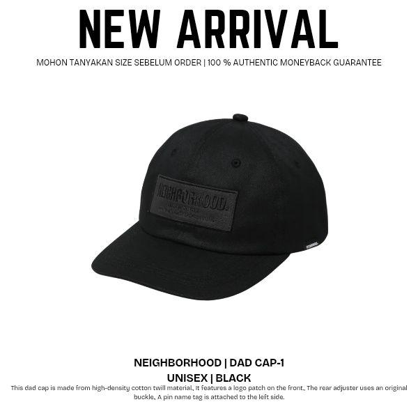 Neighborhood Dad Cap-1 Unisex Hitam - Topi dengan Logo Patch Depan Original 100%