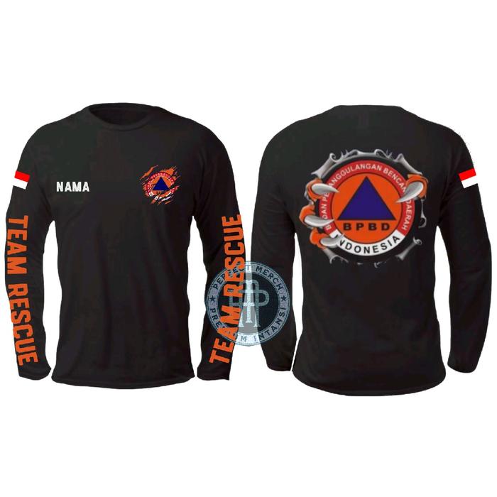 Bpbd Jaket Rompi Vest Zipper Hitam IntansiV2 Kaos Pria Lengan Panjang Lengan Pendek