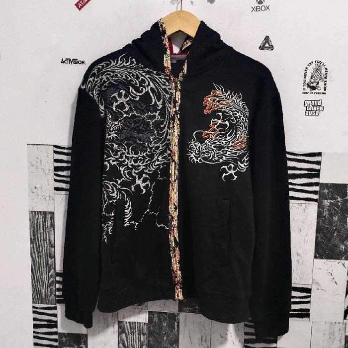 Jaket Sukajan Full Motif art Harimau dan Naga