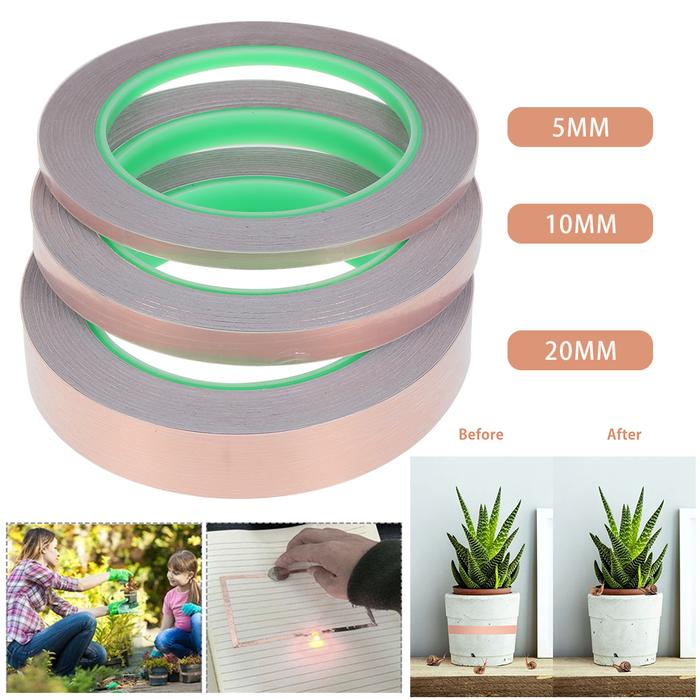 5/10/20mmX20m Copper Slug Tape Adhesive Copper Slug Snail Barrier
