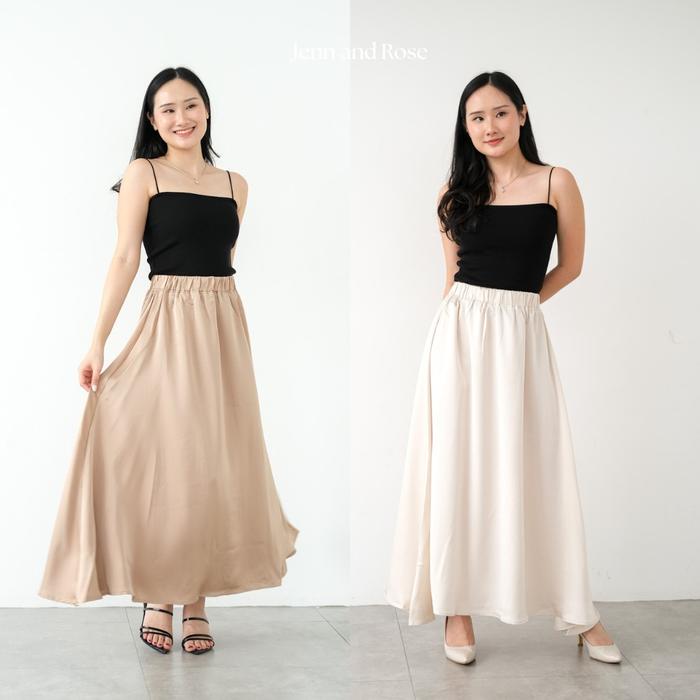 [JENN&ROSE] Rok Satin Layla Model A-Line | Flare | Bawahan Wanita |