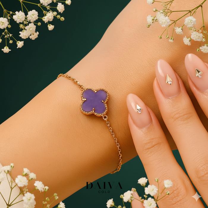 Gelang Serut Emas Asli Van Cle*f Kaina Purple Kadar 750/17K (IB)