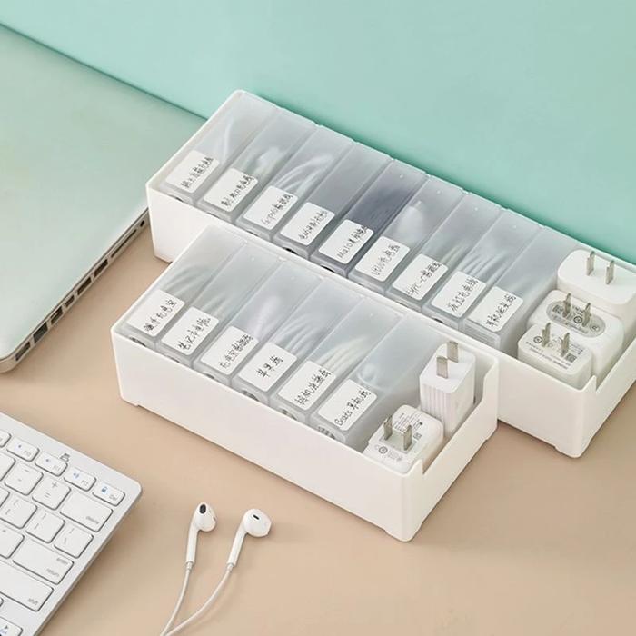 Mobile Phone Data Cable Charger Storage Box desktop Small Charger U