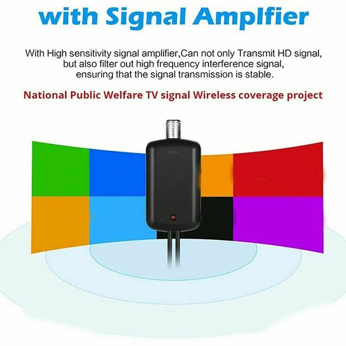 4K High Gain HD TV DTV Box Digital TV Antenna EU Plug 5000 Miles