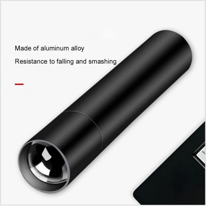 Mini Flashlight USB Rechargeable LED Flashlight Waterproof Telescopic