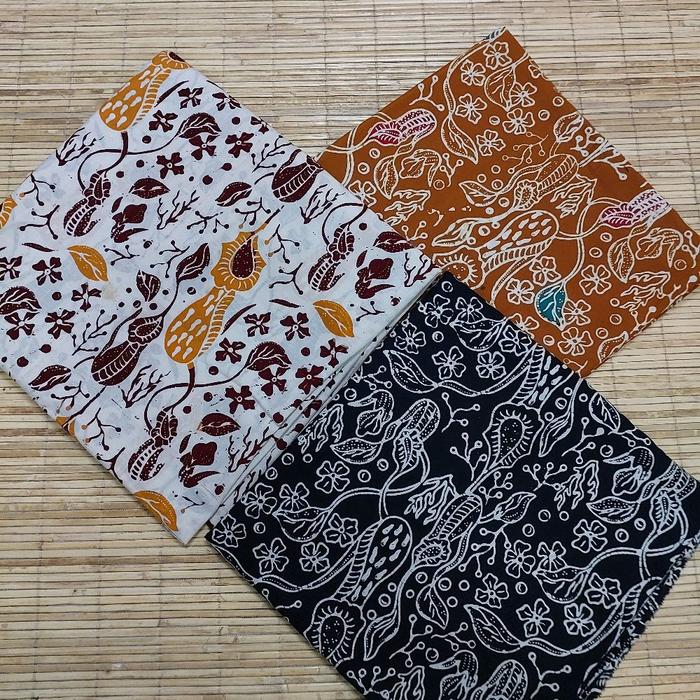 Batik Kaserangan - Motif Kantong Semar (putih, hitam, coklat)