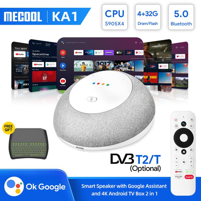 MECOOL Home Smart Speaker KA1 TV Box dengan Google Suara Asli Asisten