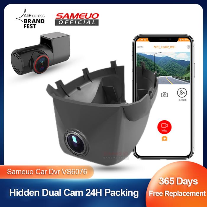 SAMEUO Hidden Dash Cam Front and Rear 4k Camera Recorder Car Dvr