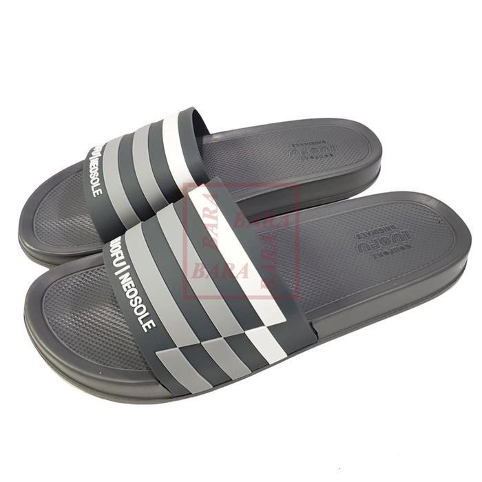 Luofu Sandal Kokop Jelly Karet Pria Motif Garis Neosole E6212-E05 (Ay6)