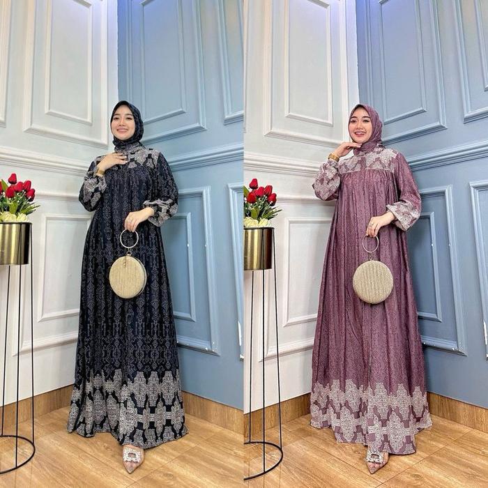 Gamis etnik set jilbab rayon gamis silang etnik