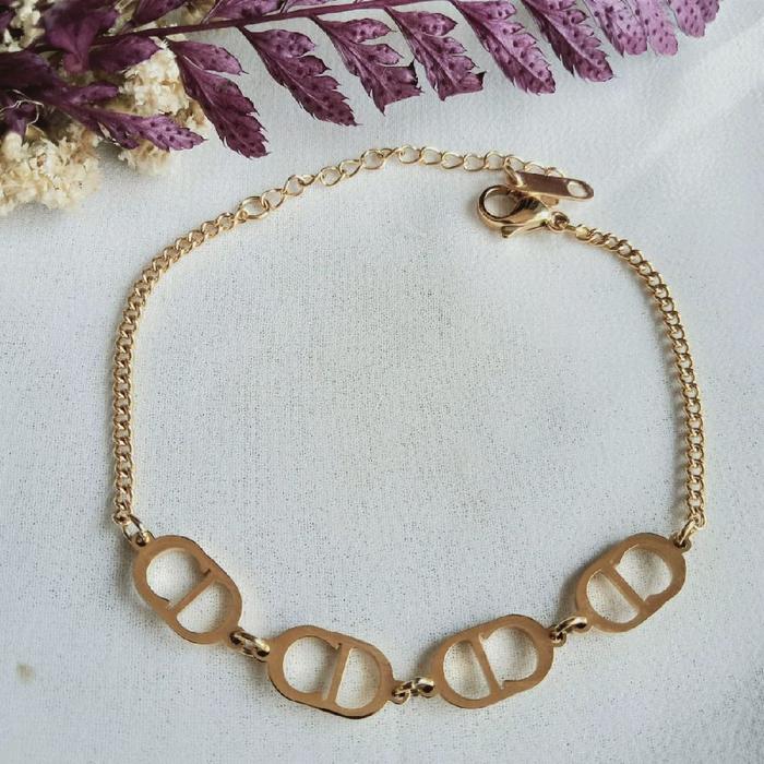 gelang titanium cd warna gold