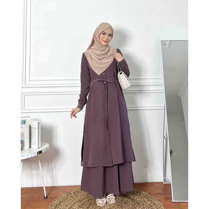 Elmiza - Arumi Set Bahan Premium Beverly Lux Set 2In1 Muslimah Simple Elegant - Setelan Wanita Premi